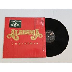 ALABAMA CHRISTMAS LP 1985 RCA ASL1-7014 EMBOSSED COVER Shrink Hyp Sticker VG+
